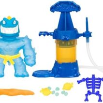 Heroes of Goo Jit Zu Hero Creator with 3 Unique Goo Fillings, Mix, Fill & Create Your Own Stretchy Glow-in-The-Dark Tyro Action Figure, Play Again and Again
